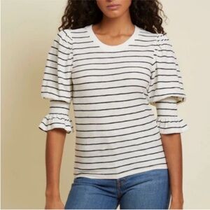 Nation LTD Black and White Striped Blouse
